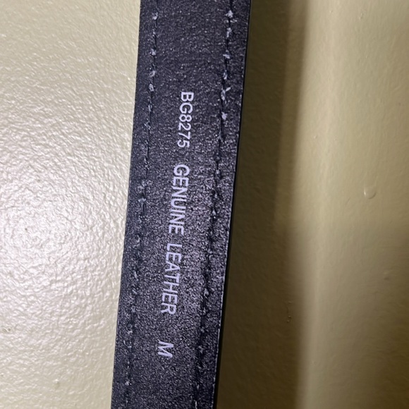 Classic Black Leather Belt, simple,basic: - Picture 2 of 4